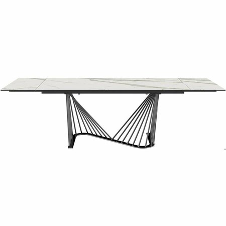 HOMEROOTS White Glass & Ceramic Dining Table 71 x 35 x 30 in. 370719